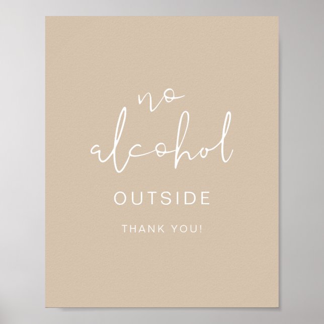INDIE Boho Earth Toned Beige No Alcohol Outside Poster (Front)