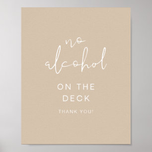 INDIE Boho Earth Toned Beige No Alcohol Sign