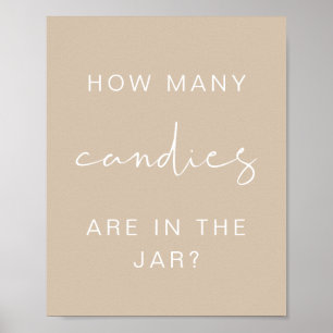 INDIE Boho How Many Candies Baby Shower Game Poster