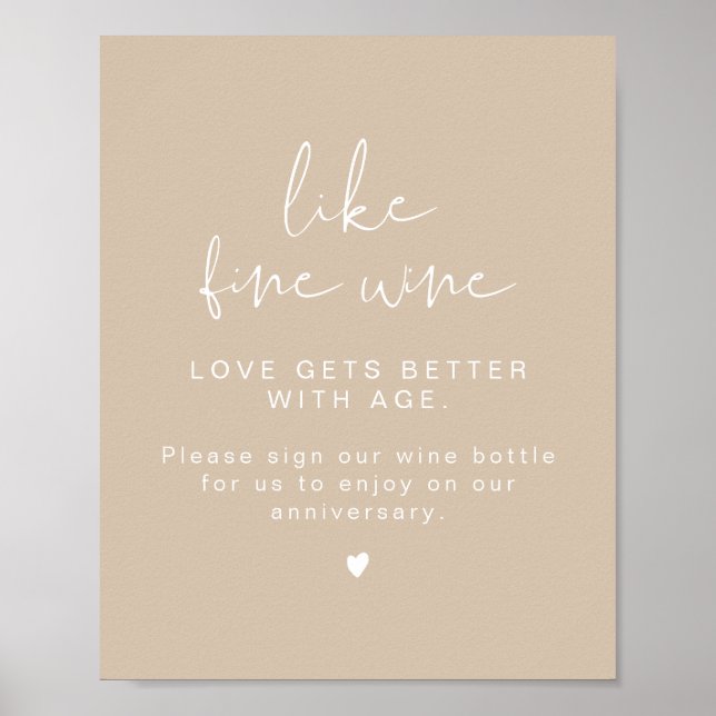 INDIE Boho Minimalist Wine Wedding Guestbook Sign (Front)