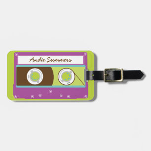 Indie Mixtapes Retro 80s Cassette Tape Pattern Luggage Tag