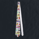 Indie Mixtapes Retro 80s Cassette Tape Pattern Tie<br><div class="desc">Colourful 80s & 90s style cassette tape mix tapes make up this hip retro pattern. Personalise with your name if there's a space provided.

View my design process at www.instagram.com/arncyn</div>