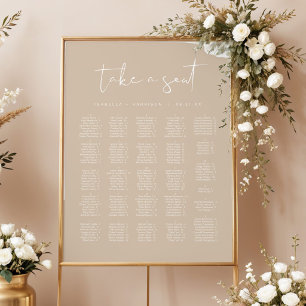INDIE Modern Bohemian Beige Alphabetical Seating Canvas Print