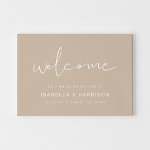 INDIE Modern Bohemian Cream Beige Wedding Welcome Canvas Print
