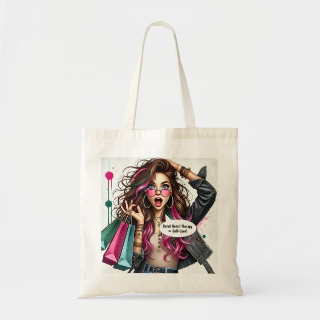 🛍 Indie’s Shopping Spree – Personalized Tote Bag (Front)