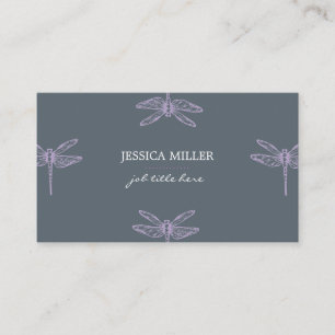 Indie Violet dragonflies insects vintage cute card