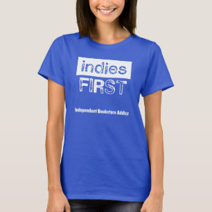 Indies First - blue t-shirt, womens T-Shirt