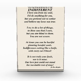 INDIFFERENT poemPrint, Value Poster Paper (Matte) Photo Block