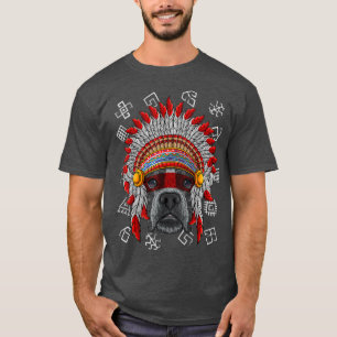 Indigenous Boer Native American Indian Dog Headdre T-Shirt