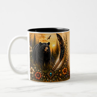 Indigenous Heritage Black Bear Two-Tone Coffee Mug