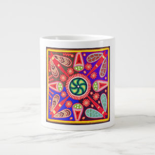 Indigenous Huichol Bright Colours   Large Coffee Mug