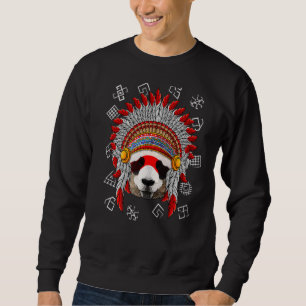 Indigenous Panda Native American Indian Headdress Sweatshirt