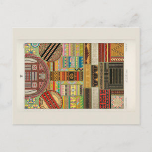 Indigenous patterns in textiles postcard