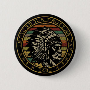 Indigenous Peoples Day 1941 Native American 6 Cm Round Badge