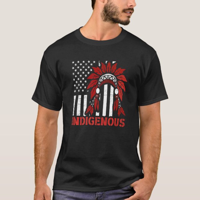 Indigenous Peoples Day USA Flag T-Shirt (Front)