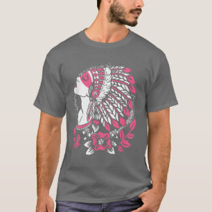 Indigenous Woman Tribe Native American Warbonnet I T-Shirt