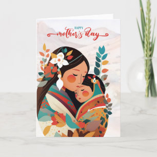 Indiginous Mother and Child Mother's Day Holiday Card