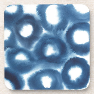 Indigio Watercolor Print Circles Coaster