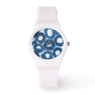 Indigio Watercolor Print Circles Watch