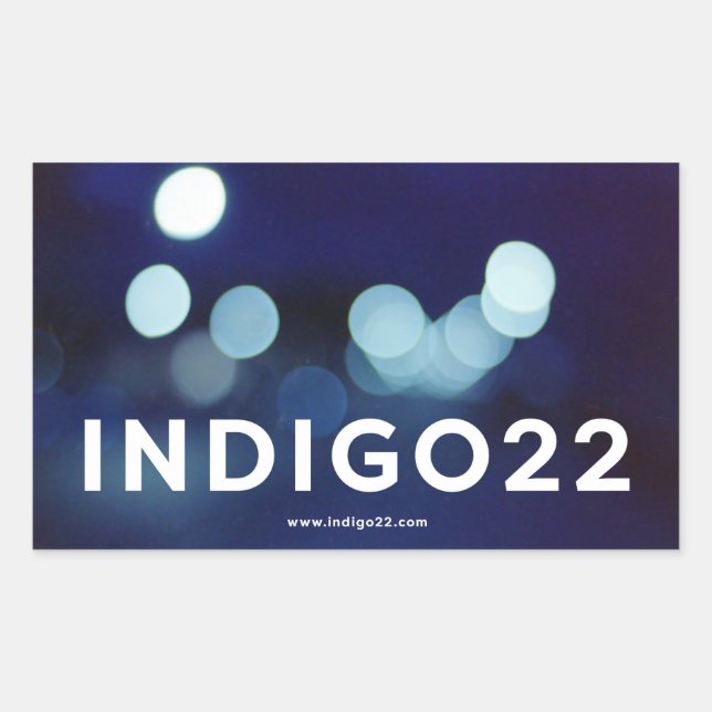 indigo22 rectangular sticker (Front)