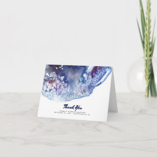 Indigo Agata Crystal Modern Watercolor Thank You Card
