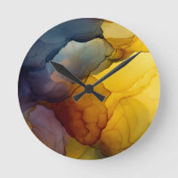 Indigo Amber Alcohol Ink Flow Abstract