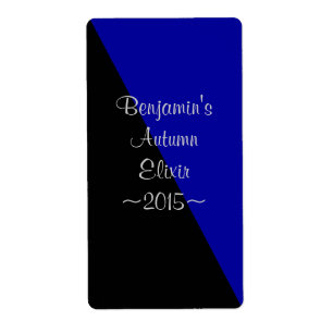 Indigo and Black Special Home Wine Label