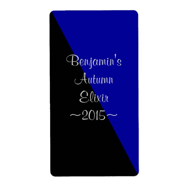 Indigo and Black Special Home Wine Label (Front)