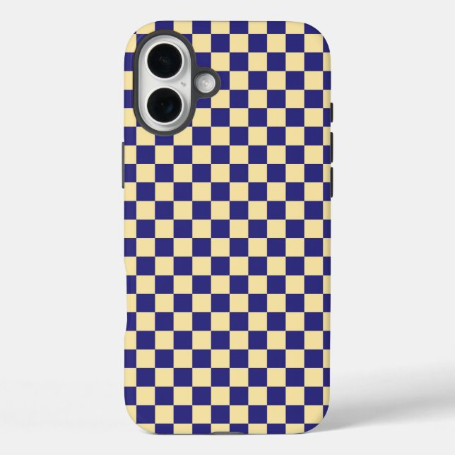 Indigo and butter checkerboard pattern Case-Mate iPhone case (Back)