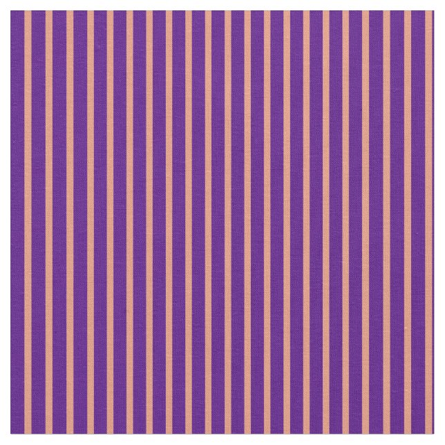Indigo and Dark Salmon Lines/Stripes Pattern Fabric (Close Up)