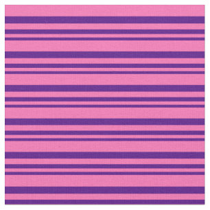 Indigo and Hot Pink Striped Pattern Fabric