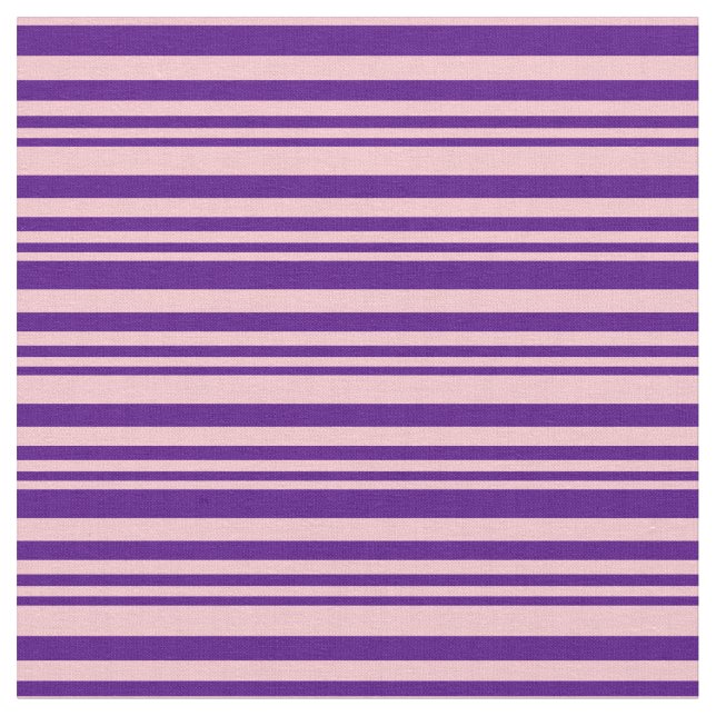 Indigo and Pink Coloured Lined Pattern Fabric (Close Up)