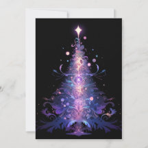 Indigo and Rose Gold Christmas Tree Abstract