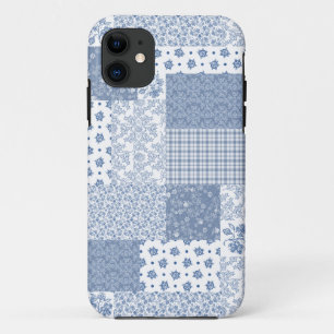 Indigo and White Faux Patchwork iPhone 5/5s Case