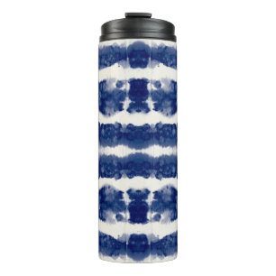 Indigo Art: Abstract Watercolor Chaos. Thermal Tumbler