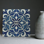 Indigo Azulejo Blue Portuguese Lisbon Decorative C Tile<br><div class="desc">Indigo Azulejo Blue Portuguese Lisbon decorative ceramic tiles are a beautiful and unique addition to any home. A high-quality product with a timeless aesthetic. The blue colour of the tiles is inspired by the indigo blue of Lisbon's famous azulejo tiles, adding a touch of history and culture to your space....</div>