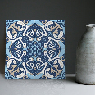 Indigo Azulejo Blue Portuguese Lisbon Decorative C Tile