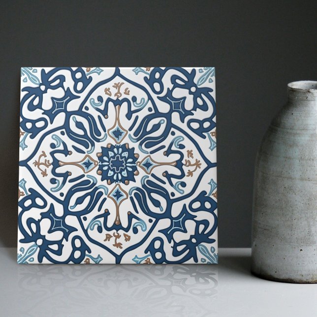 Indigo Azulejo Blue Portuguese Lisbon Decorative C Tile (Creator Uploaded)