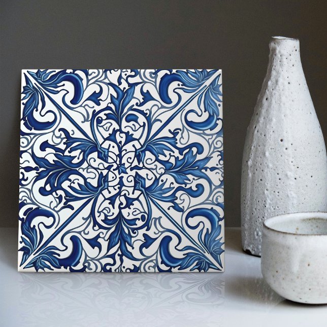 Indigo Azulejo Blue Portuguese Lisbon Decorative C Tile (Creator Uploaded)