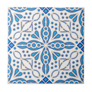 Indigo Azulejo Blue Portuguese Lisbon Decorative  Tile