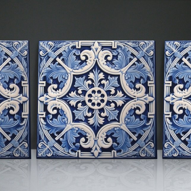 Indigo Azulejo Blue Portuguese Lisbon Decorative Tile (Creator Uploaded)