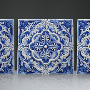 Indigo Azulejo Blue Portuguese Lisbon Decorative Tile