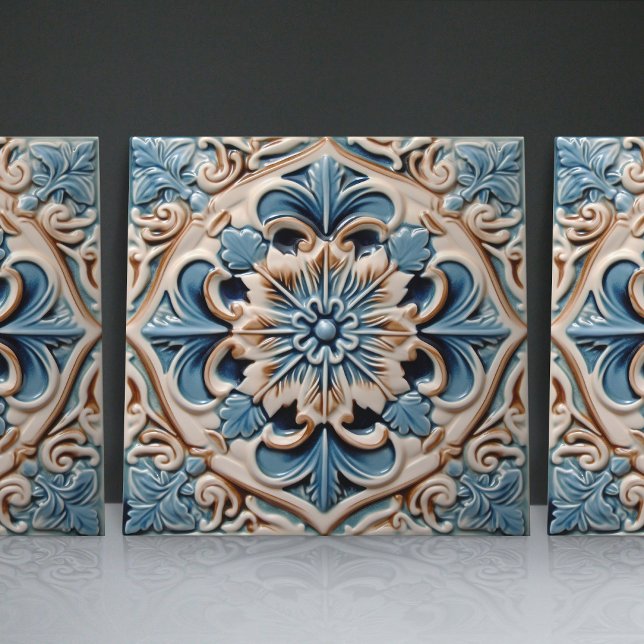 Indigo Azulejo Blue Portuguese Lisbon Decorative Tile (Creator Uploaded)