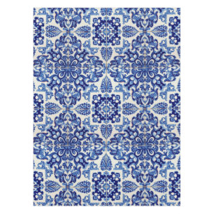 Indigo Azulejo Blue Portuguese Lisbon Talavera Tablecloth