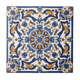 Indigo Azulejo Blue Portuguese Lisbon Talavera  Tile