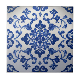 Indigo Azulejo Blue Portuguese Lisbon Talavera  Tile
