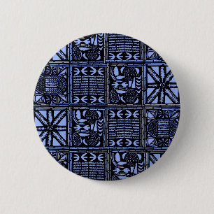 Indigo Batik Quilt - Blue 6 Cm Round Badge