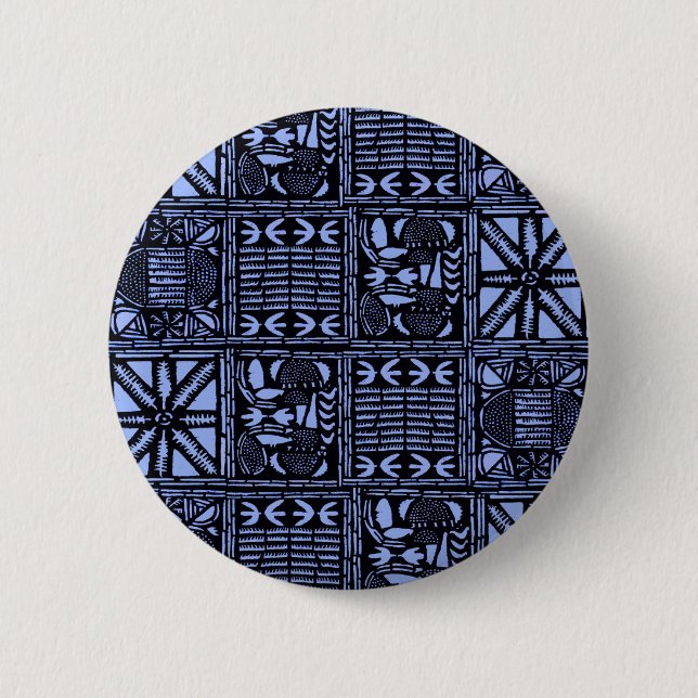 Indigo Batik Quilt - Blue 6 Cm Round Badge (Front)