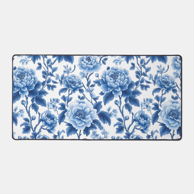 Indigo Bloom Desk Mat (Front)