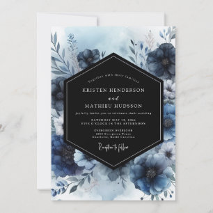 Indigo Bloom Whimsy Wedding Invitation